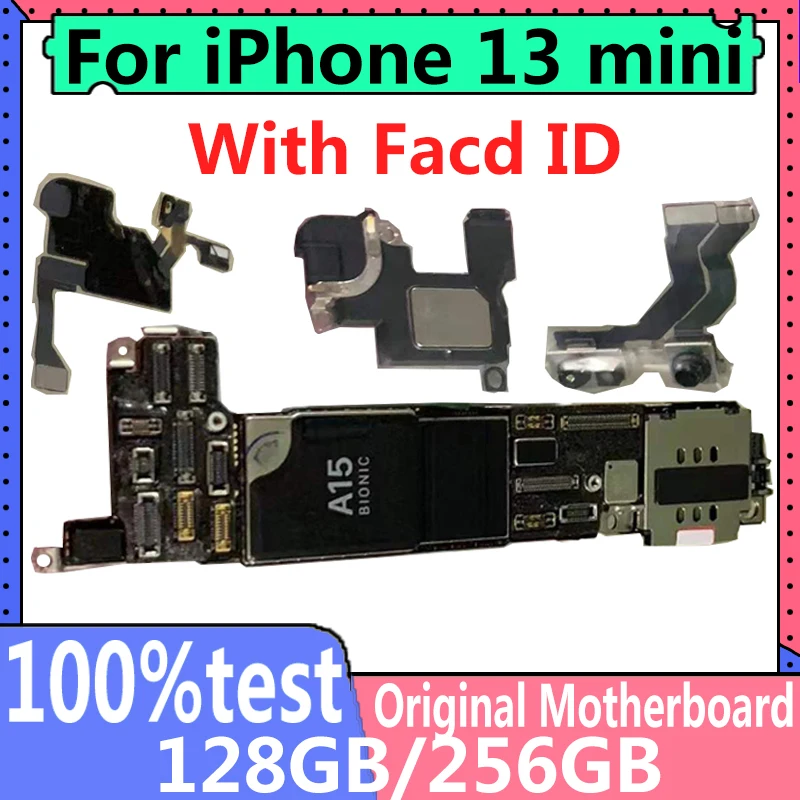 Материнская плата для iPhone 13 Mini оригинальная разблокированная логическая с/без Face