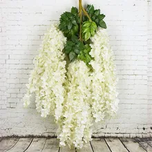 Зашифрованный цветок гортензии глицинии струны украшения для дома и свадьбы Висячие цветы лоза DIY Suppliles