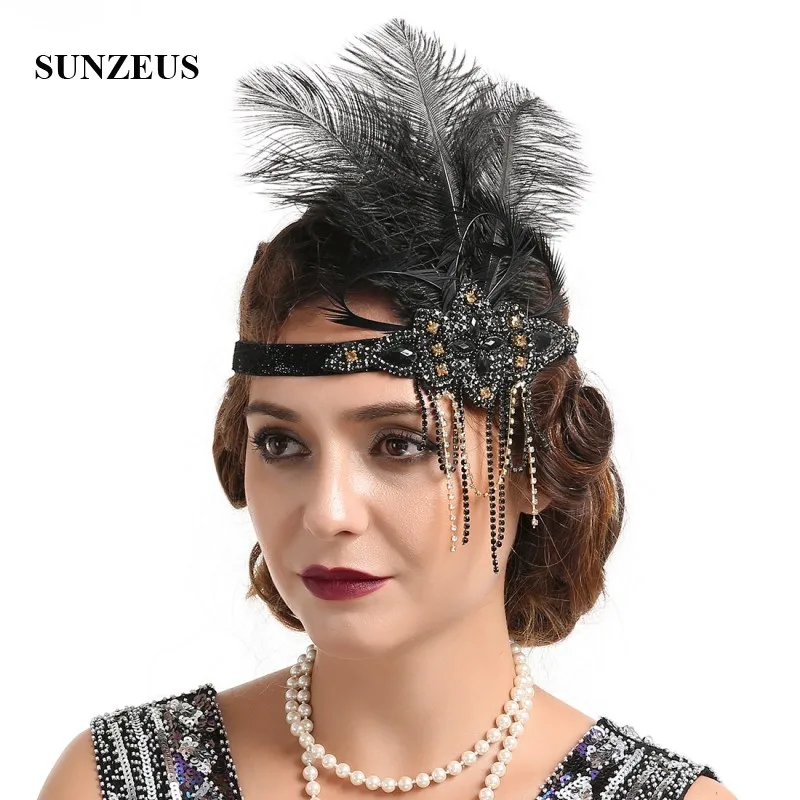 

Feathers Fanscinators Women Headwear 2023 Newly Beaded Tassel Girls Prom Party Headwear Hair Accessories accesoire mariage BQ014