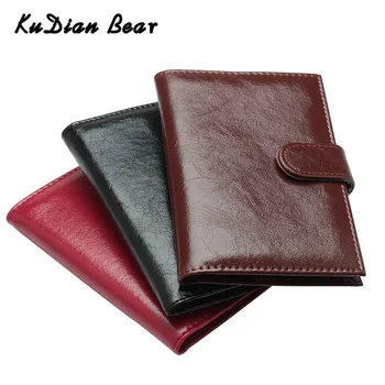 

KUDIAN BEAR Travel Passport Cover Wallet Women PU Leather Passport Holder Documents Credit Card Holder Porte Carte BIH121 PM49