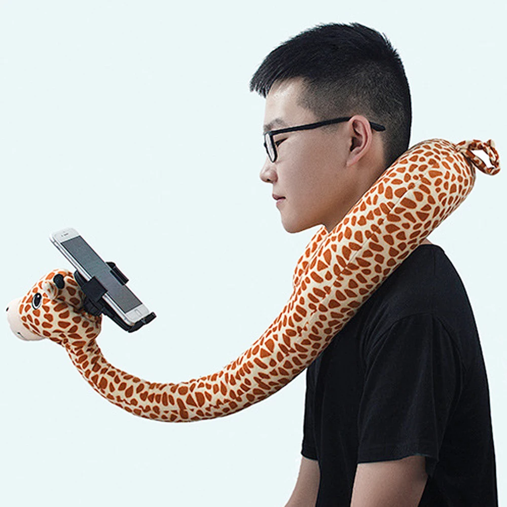 Новая креативная подушка для головы и шеи с животными из мультфильмов для подушки и ленивый кронштейн с держателем для мобильного телефона u-образный