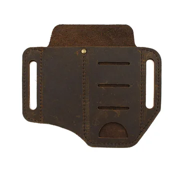 

PU Leather Multitool Holder Essential Organizer Belt Pouch Pen Storage Bag Outdoor Waist Packs 13.5x15.2CM-WT