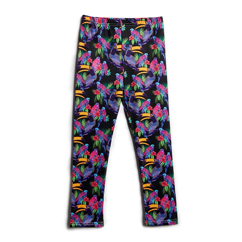 Kids Girls Leggings New Stars Striped Printed Flower Children Girls Pants Casual Stretch Style Leggings Pants - Color: TZ56412
