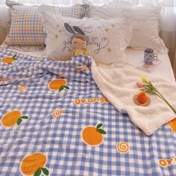 

Nap office air-conditioned blankets are thickened with winter coral velvet single student dormitory sofa small cover blankets.