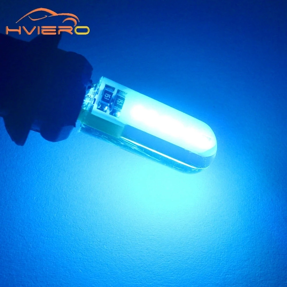 Hviero T10 194 2825 WY5W W5W COB LED Silica gel Waterproof Wedge Light Car marker light reading dome Lamp Auto parking bulbs 12V