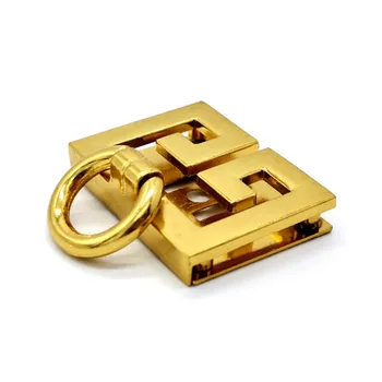 

High Quality Bag Hardware Accessories Gold Magnetic Lock Buckle Metal Female Bag Square Slip Gold Magnetic Button Lock Fake Lock