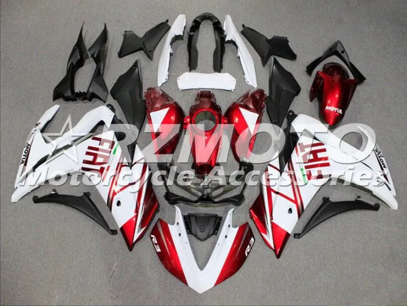 4 подарки ABS литьевая форма мотоцикл Обтекатели подходит для YAMAHA R3 R25- 15-19 Кузов Набор на заказ красный белый