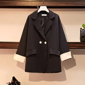 

Ladies single suit fashion big size women's suit autumn and winter new loose thin suit jacket female temperament wild shirt