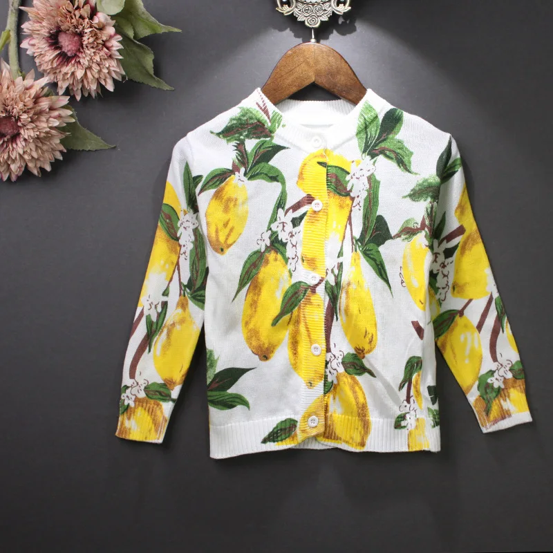 

2016 Autumn New Style Girls Lemon Cardigan Sweater My1002