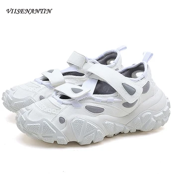 

Velcros Daddy Shoes Women 2020 New Summer Old Dirty Shoes Thick Soles Breathable Super Hot Wisdom Smoked Shoes