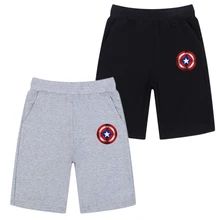Новые модные детские спортивные пляжные шорты Капитан Америка щит Железный мужские шорты с эластичной резинкой на талии спортивные короткие штаны для бега
