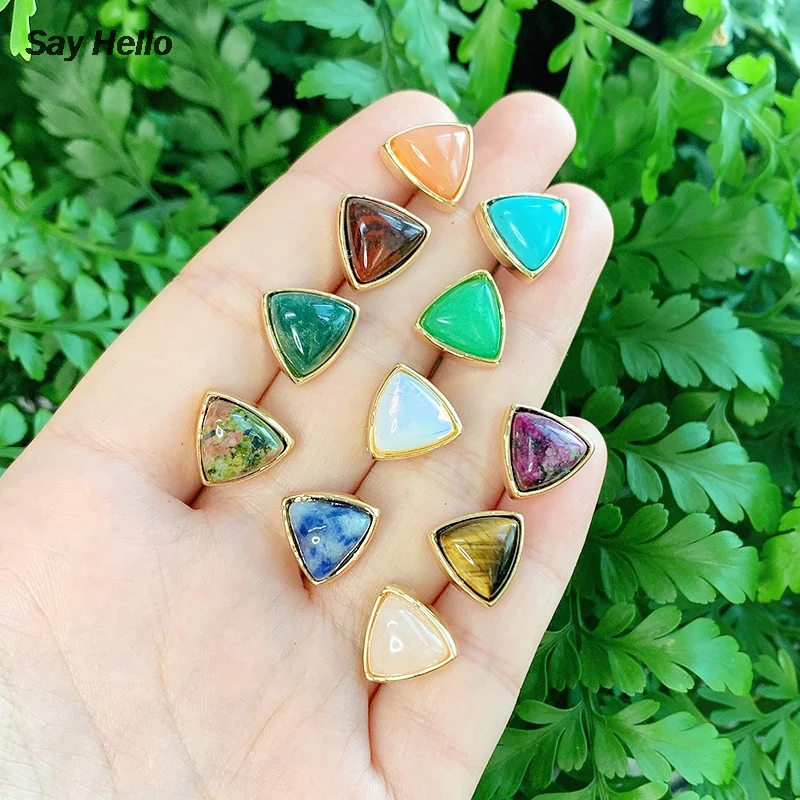 Серьги-гвоздики с натуральными камнями и бирюзой K6337 | Украшения аксессуары