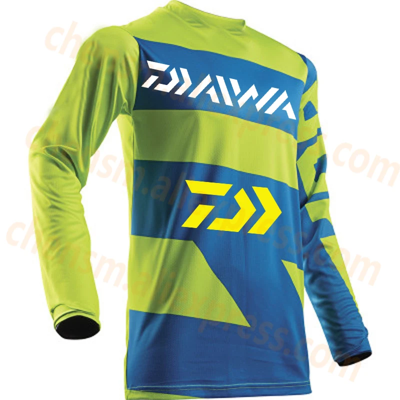 Дышащая теплая одежда для рыбалки Daiwa, Мужская зимняя рубашка с длинным рукавом, однотонная одежда для рыбалки, дышащая быстросохнущая трикотажная одежда - Цвет: 05