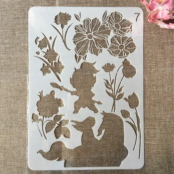 

29cm A4 Girl Ride Horse Leaves DIY Craft Layering Stencils Painting Scrapbooking Stamping Embossing Album Paper Card Template