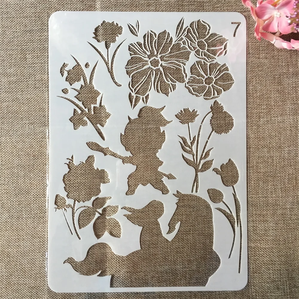 Трафареты A4 с листьями лошади для девочки творчества слоев рисования