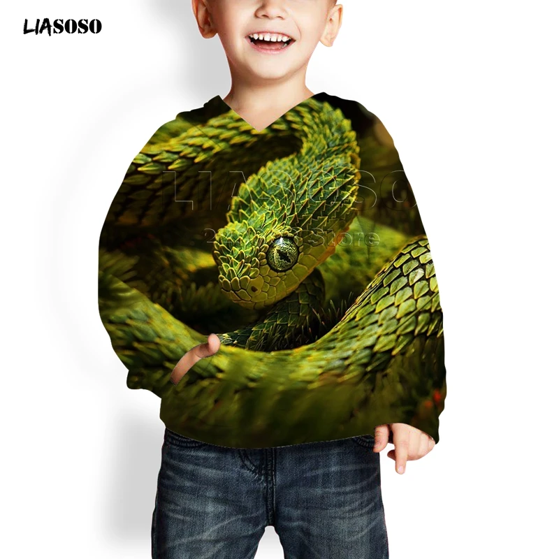 LIASOSO, новинка, 3d принт, животное, змея, унисекс, принт с животными, летняя мода, худи для женщин, мужчин, детей, Забавный пуловер Harajuku, Питон - Цвет: 9