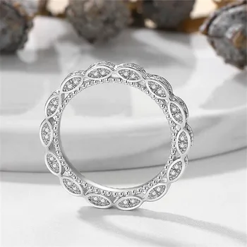 

Rulalei Vintage Baroque Fashion Jewelry 925 Sterling Silver Full White Clear AAAAA Cubic Zircon Women Wedding Bridal Ring Gift