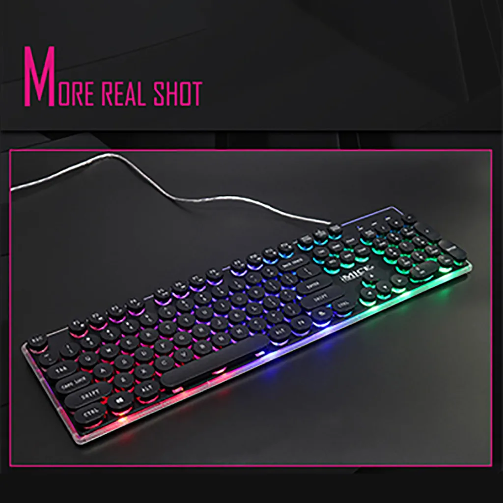 AK-700 игровая клавиатура с подсветкой RGB Gamer для ПК ноутбука# T2