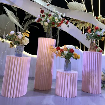 

Wedding Props Foldable Dessert Table Pearl Paper Cylindrical Cake Table Layout Decoration Ornaments Baby Shower