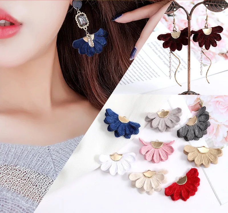 自制花朵流苏吊坠diy手工制作耳钉耳环耳夹成人材料包布艺配件 图片_高清大图 - 阿里巴巴 - 1