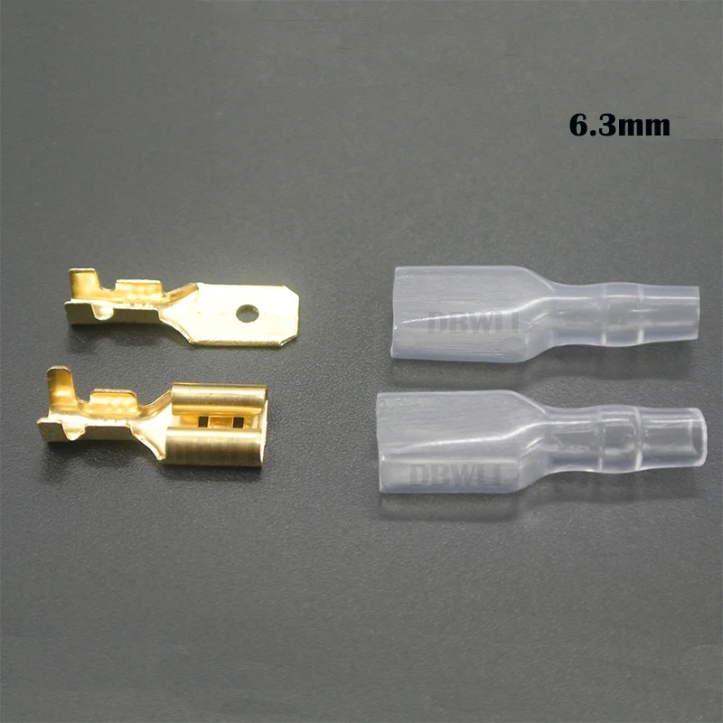 200Pcs/50Pairs Female Male Spade Crimp Terminals Sleeve Wire Wrap Connector for 22-16 Awg 2.8Mm