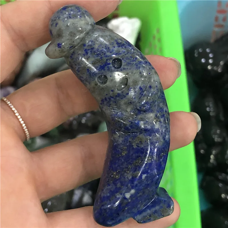 Кукла банан с натуральным кристаллом, reiki cure - Цвет: lapis lazuli