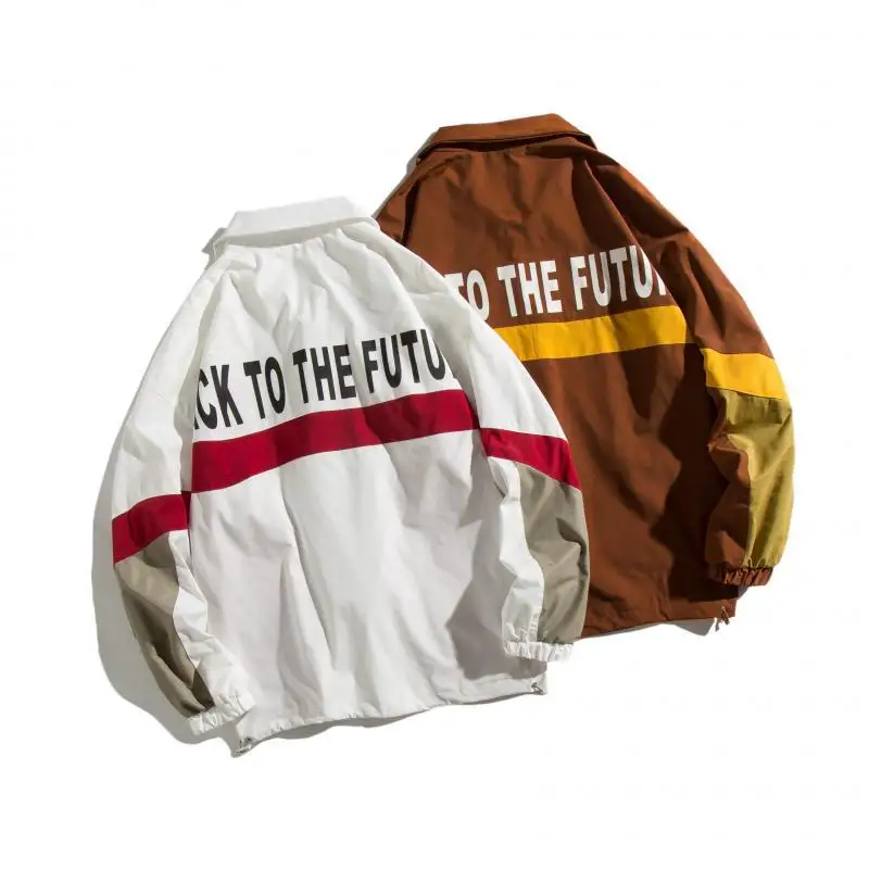 

2019/Autumn Clothing Contrast Color Joint Loose-Fit Sports Jacket Men's Autumn New Style Coat Men'S Wear