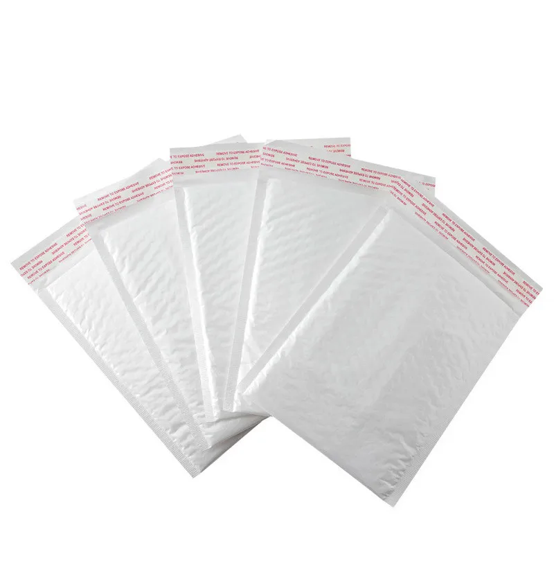 50pc Office Stationery Paper White Envelope Paper Bubble Bag Foam Collision Postage Delivery Bag Closet Organizer Storage Bags