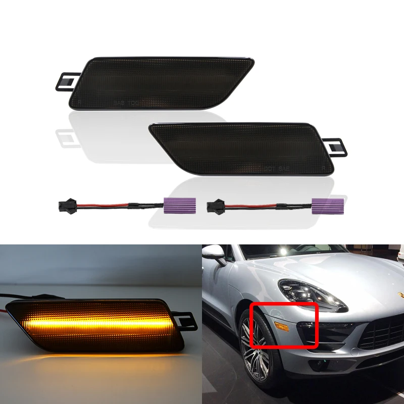 Fits For Porsche Macan 2015 2016 2017 2018 CANbus Amber Led Side Marker