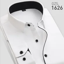 Стирать и носить мужские деловые Рабочие Рубашки с длинным рукавом Формальные однотонные яркие цвета высокое качество хлопок дышащие удобные