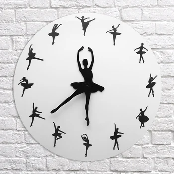

Ballet Time Wall Clock Ballerina Dancer Ballet Decorative Clock Wall Watch Girls Room Dancing Studio Decor Ballet Dancers Gift