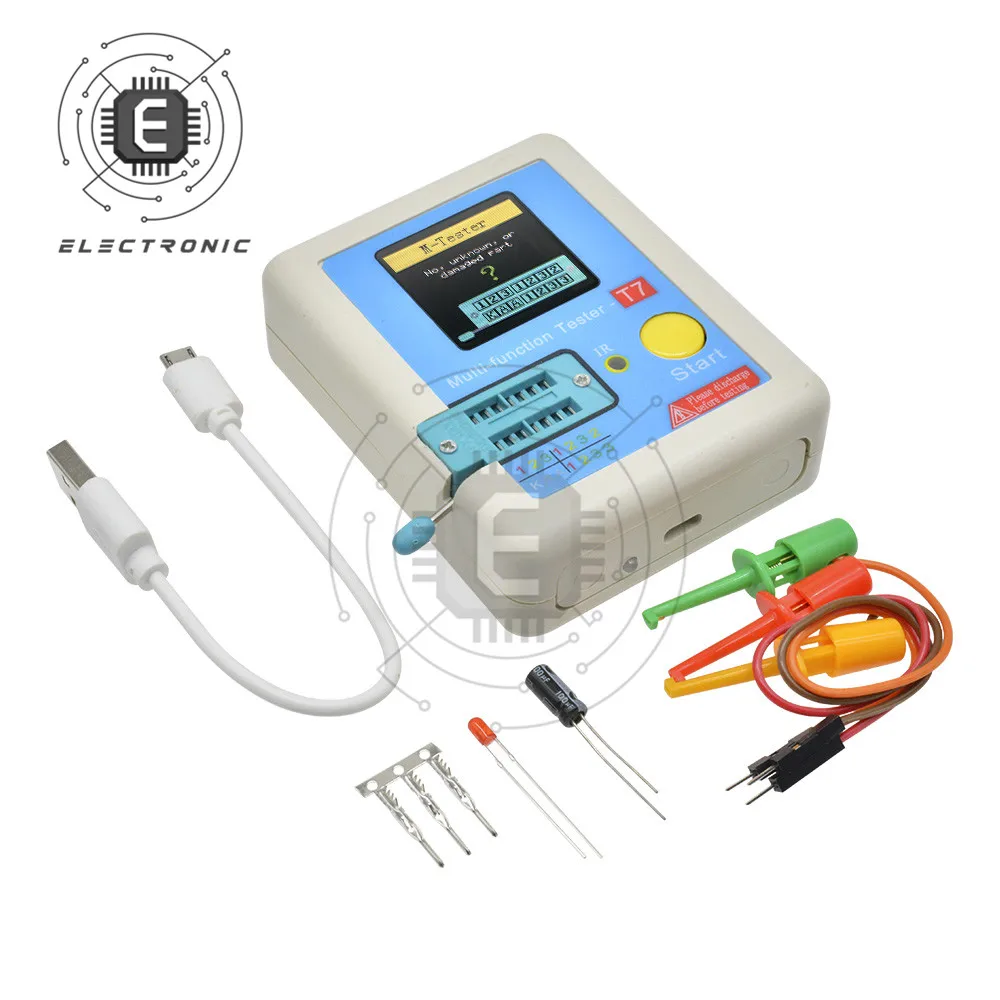 Transistor Tester TC-T7-H TCR-T7 LCR-TC1/TC2 Transistor Tester Multimeter Colorful Display For Diode Triode MOS/PNP/NPN Capacitor Resistor