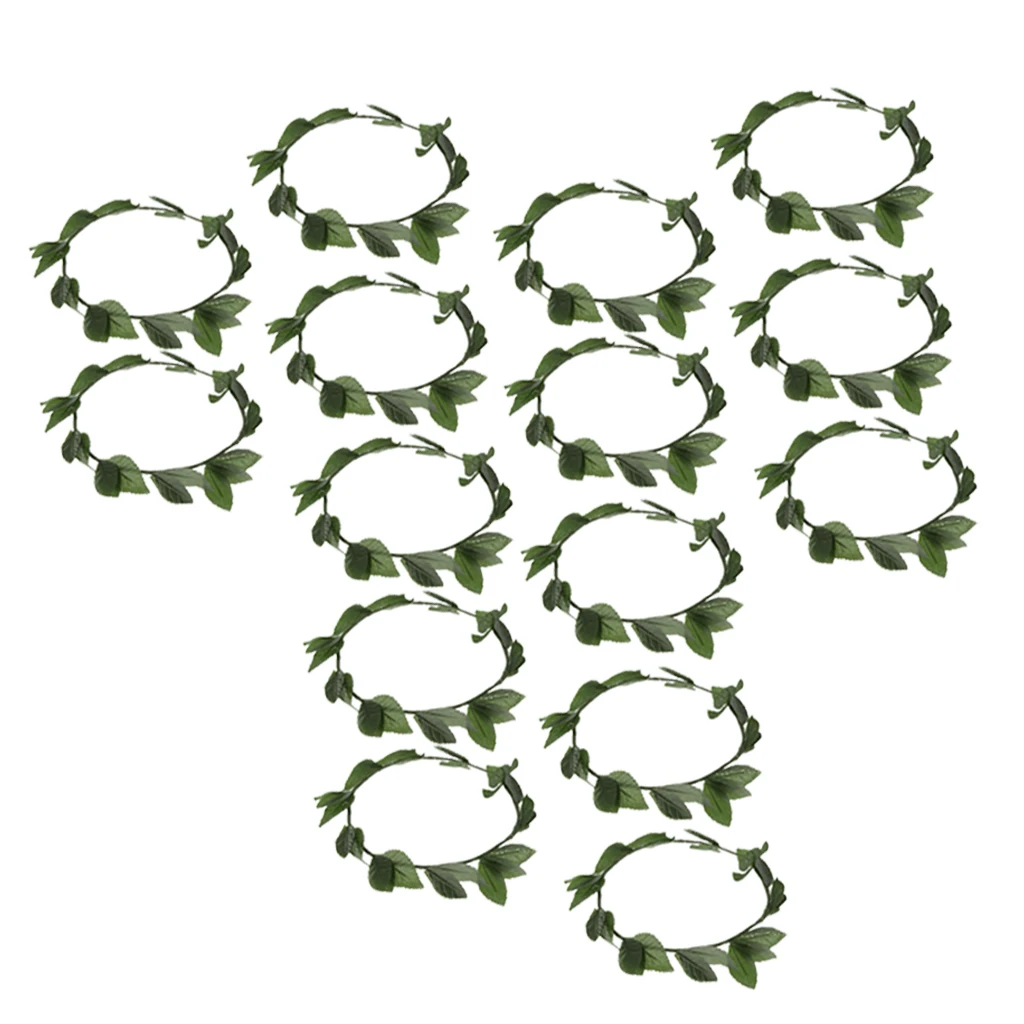 15Pcs Roman Greek Goddess Green Leaves Wreath Headpiece Fancy Costume Party