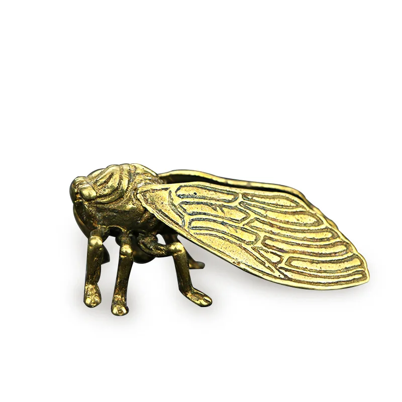 Ручная работа Cicada статуя из чистой латуни коллекция изысканные украшения Декор