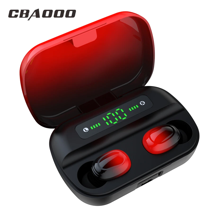CBAOOO TWS Bluetooth наушники V5.0 беспроводные наушники водонепроницаемые 8D стерео наушники сенсорное управление мощность дисплей гарнитура для xiaomi