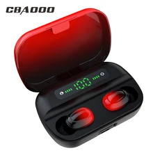 CBAOOO TWS Bluetooth наушники V5.0 беспроводные наушники водонепроницаемые 8D стерео наушники сенсорное управление мощность дисплей гарнитура для xiaomi