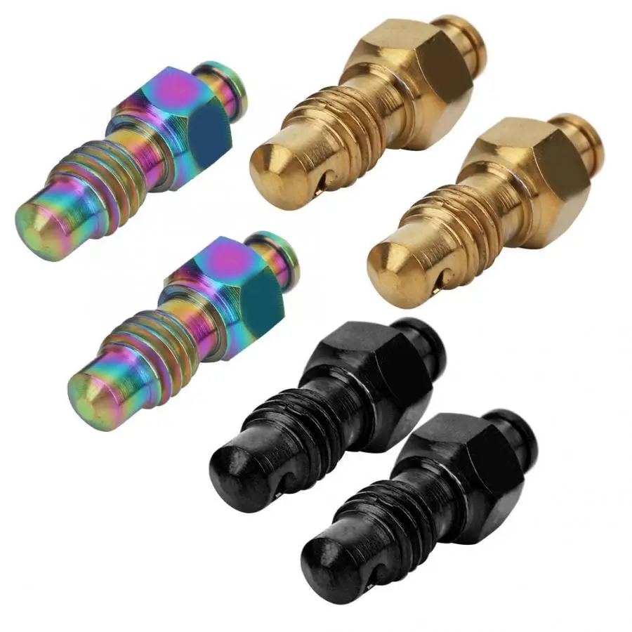 2pcs Titanium Alloy Oil Disc Brake Bleed Nipple Exhaust Screws Set for
