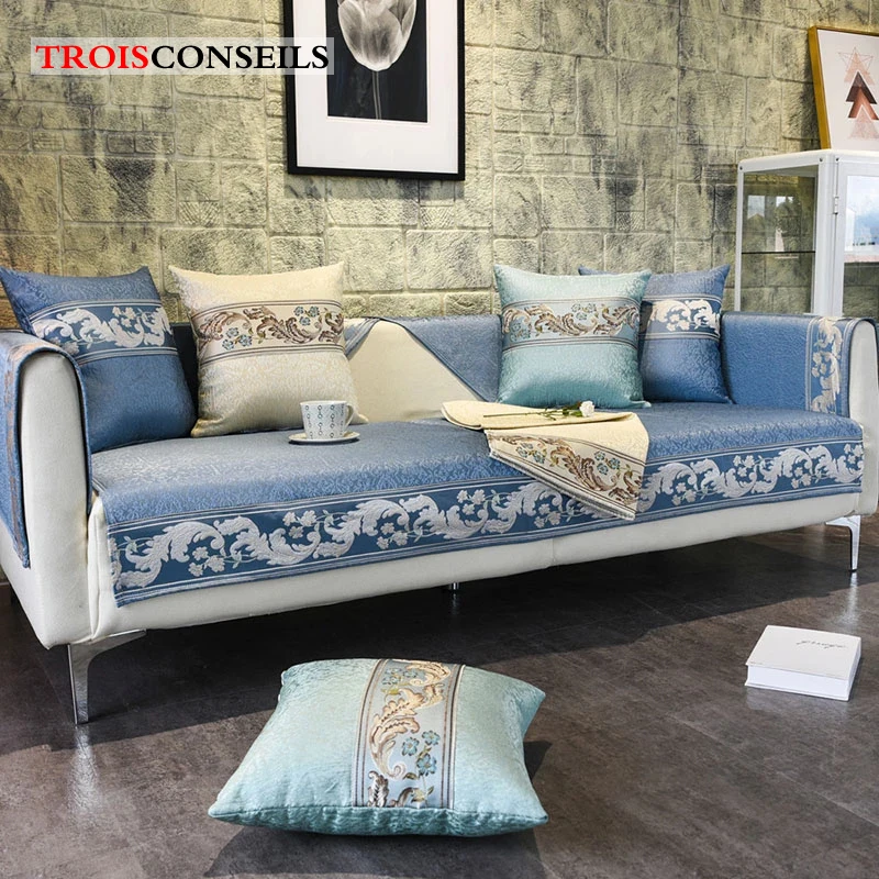 Non-slip Sofa Covers for Living Room Gray Color Chenille Cushion Couch Cover Modern Minimalist Corner Towel Seat Pad | Дом и сад