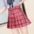 Summer Women Skirt High Waist Pleated Plaid Skirts Female Cute Sweet Girls Dance Mini Skirt 14