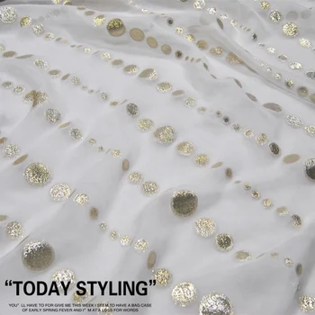 

White point inclined gold silk zhijin mulberry silk dress cloth fabric