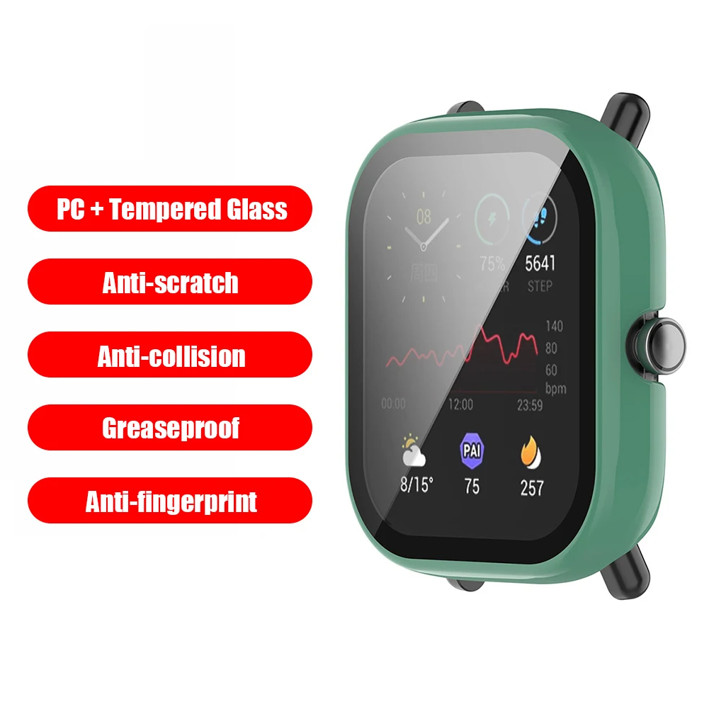 Smart Watch Protective Bumper Case for Huami Amazfit GTS 2 Mini PC Tempered Screen Protector Smart Accessories