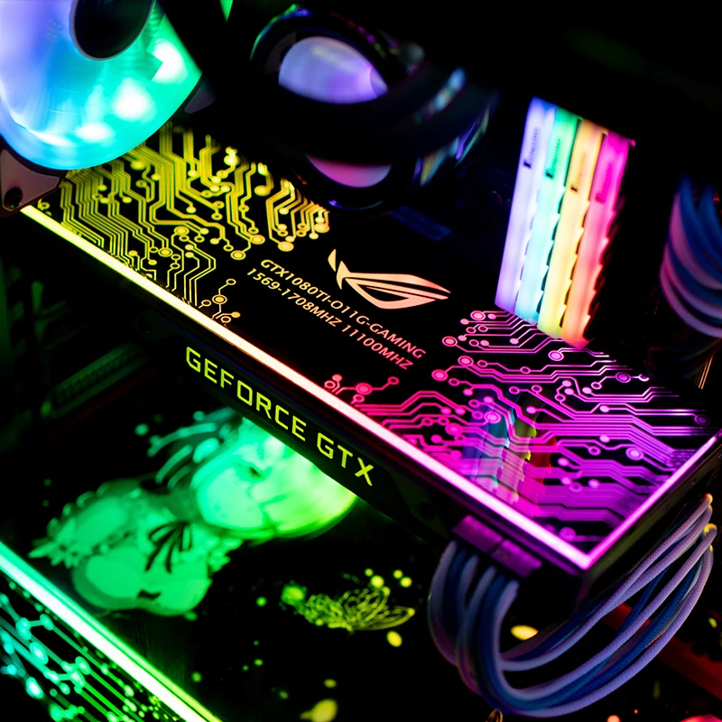 Personalização GPU Painel Backplate, colorido Chassis Luz