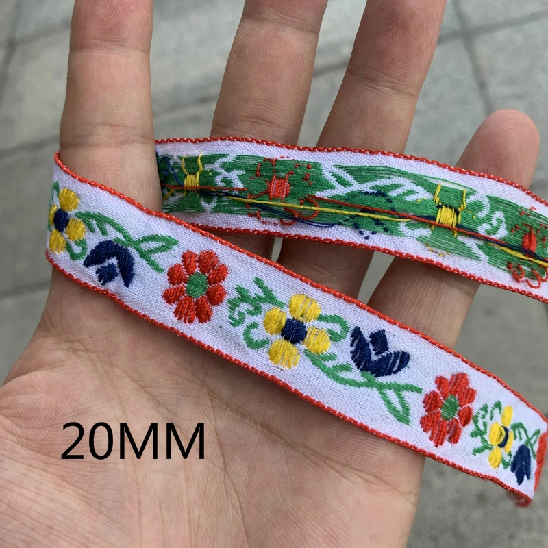 Khaki Flowers Heart Handmade Jacquard Ribbon Lace 3YARD 3/4 INCH 11-20MM satin ribbons ribbon decoration ribbon supplies wrapping ribbon satin ribbon sewing ribbon christmas ribbon cotton ribbon organza ribbon polyester ribbon