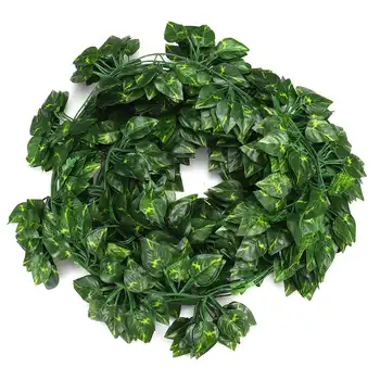 

12pcs 220CM Artificial Ivy Green Leaf Garland Plants Vine Fake Foliage Flower Home Garden Decor Plastic Artificial Rattan String