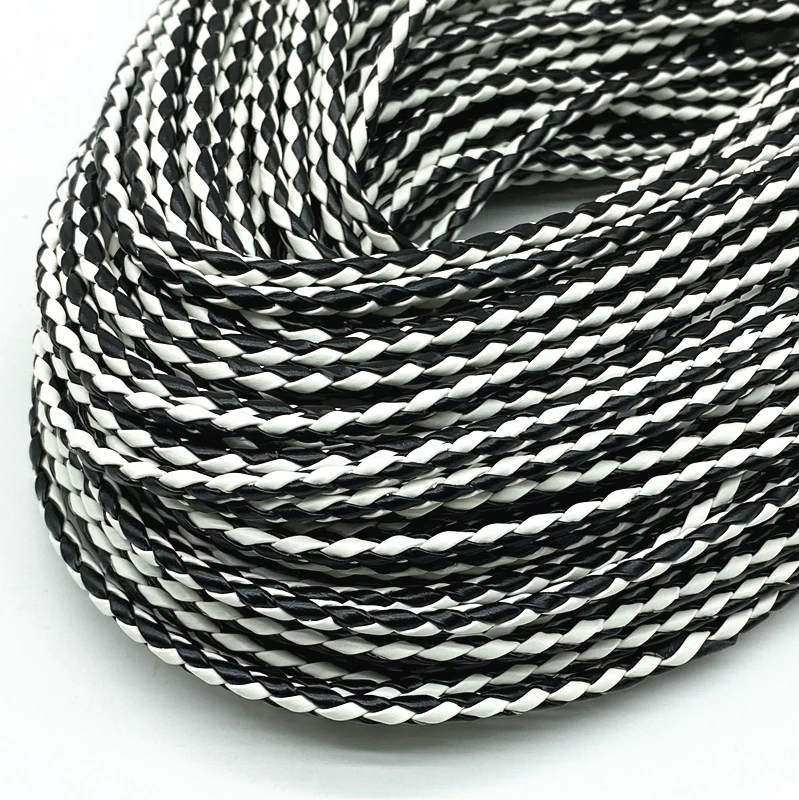 Artificial Leather Braided Rope leather cord 2 Meters 3mm Four Strand Cores For Fashion Bracelet Design Jewelry Making Handmade DIY