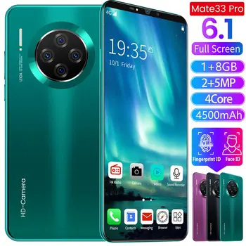 

6.1" Smartphone for Mate33 Pro Big Screen Android Phone Hd Display Hd Camera Twilight Streamline Fashion Shape Mobile Phone