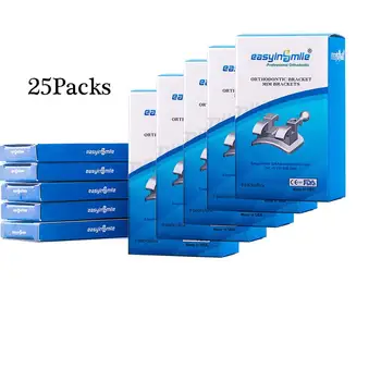 

25Packs Of EASYINSMILE Mini Orthodontic Dental Brackets Braces MBT022 Hooks 345 5-5 Mesh Base