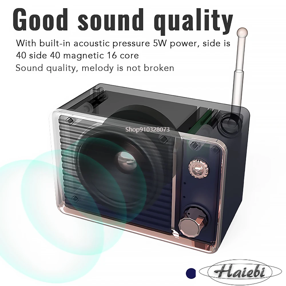 

Haiebi Audio Mobile Phone Portable Rechargeable Mini Retro Bluetooth Speaker Radio Outdoor Mini Speakers Travel Music Player
