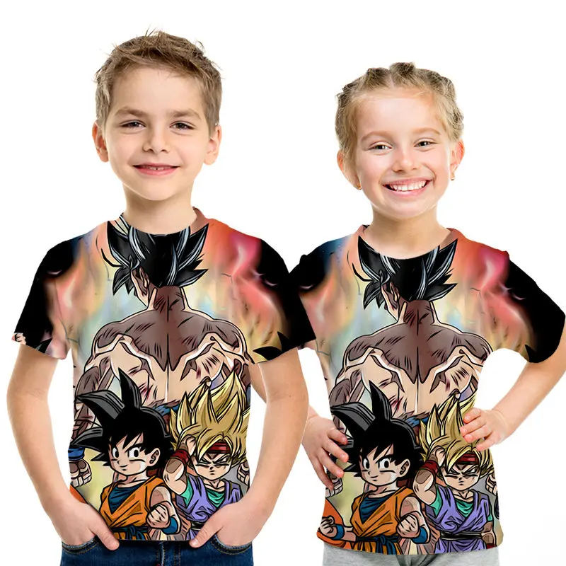 17 Новая детская футболка с 3D рисунком Dragon Ball Z Ultra Instinct Goku Super Saiyan God Blue Vegeta, летняя футболка с рисунком для мальчиков и девочек - Цвет: 17