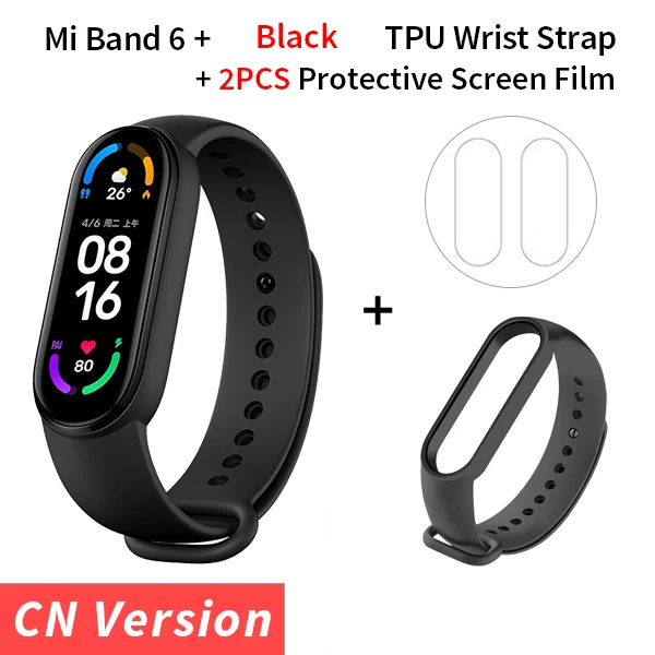 Multi-language Xiaomi Mi Band 6 Smart Bracelet 1.56"AMOLED Screen miBand 6 Heart Rate Fitness Traker Bluetooth 5ATM Waterproof 